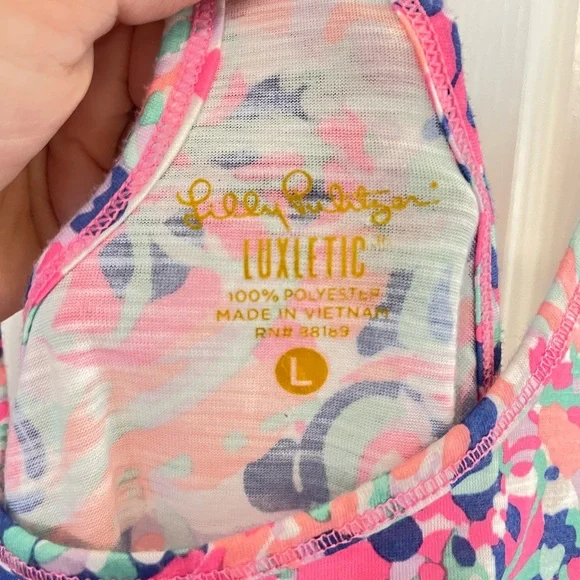 Lilly Pulitzer Luxletic Tank Top Size 12 - Picture 3 of 3